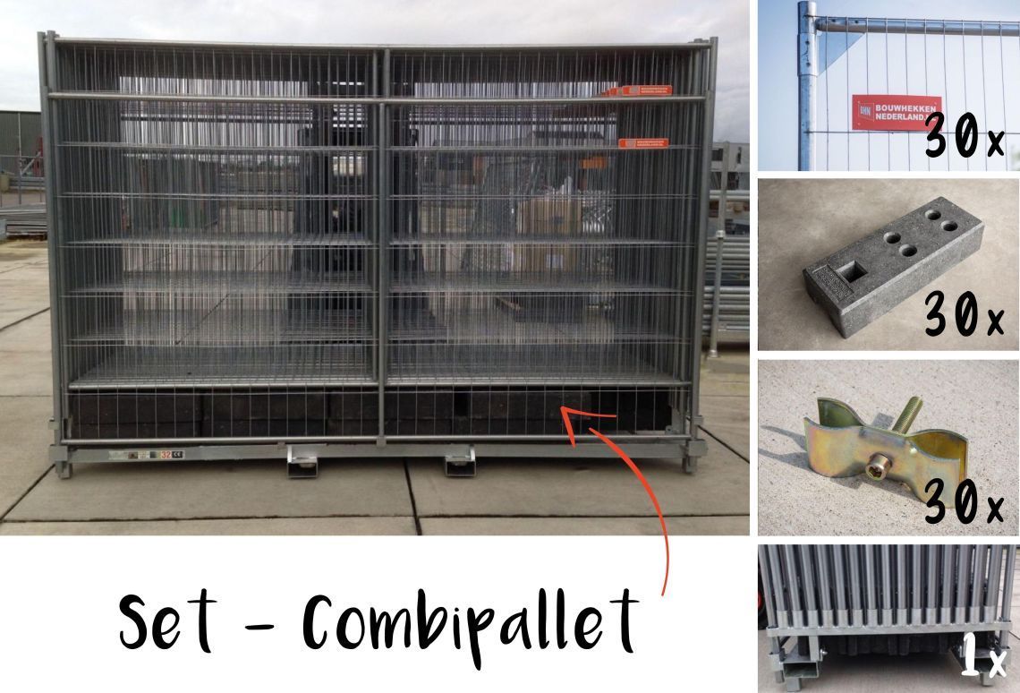 30 x Bouwhek Anti-Climb, Kunststof voet 25, Koppeling standaard in een Combipallet 30
