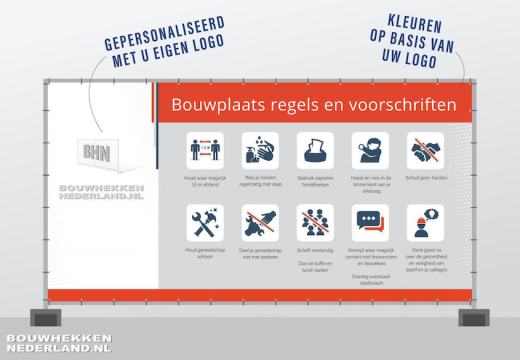 Bouwhekbanner Regels Mesh