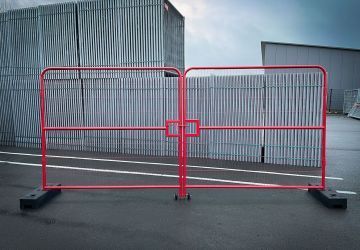 Bouwhek dubbele deur anti-climb rood