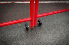 Bouwhekdeur dubbele voertuig deur - anti-climb rood