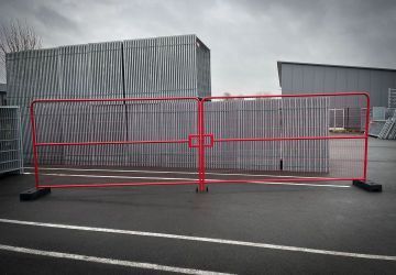 Bouwhekdeur dubbele voertuig deur - anti-climb rood