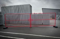 Bouwhekdeur dubbele voertuig deur - anti-climb rood