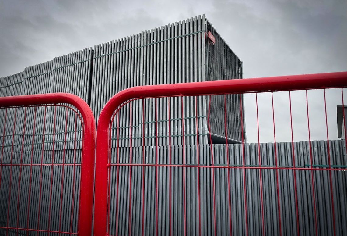 Bouwhekdeur dubbele voertuig deur - anti-climb rood