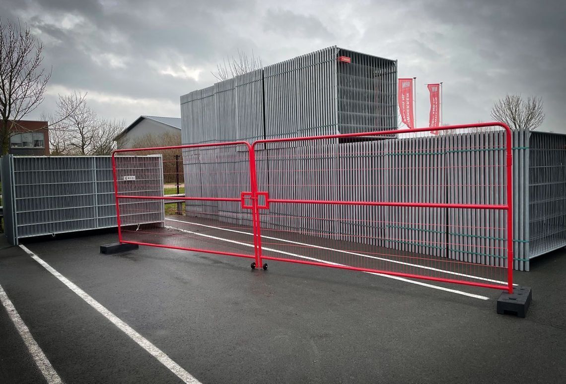 Bouwhekdeur dubbele voertuig deur - anti-climb rood