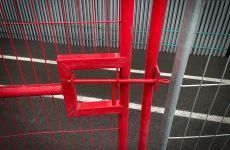 bouwhekdeur anticlimb rood