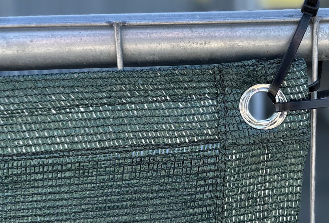 Bouwhek winddoek | 90 versterkte randen en ogen