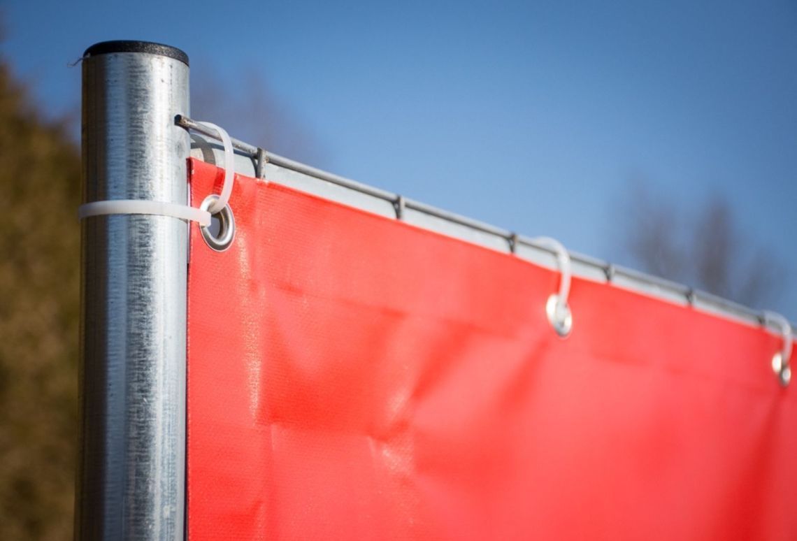 Bouwhekbanner 120 | Bevestigd doormiddel van tie wraps