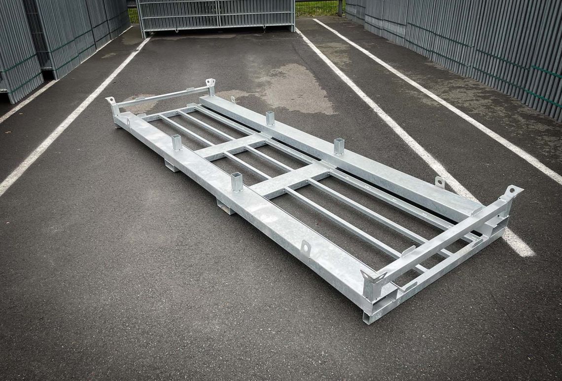 Transportpallet | Bouwhekvoeten gecombineerd met Transportpallet 30 voorzijde