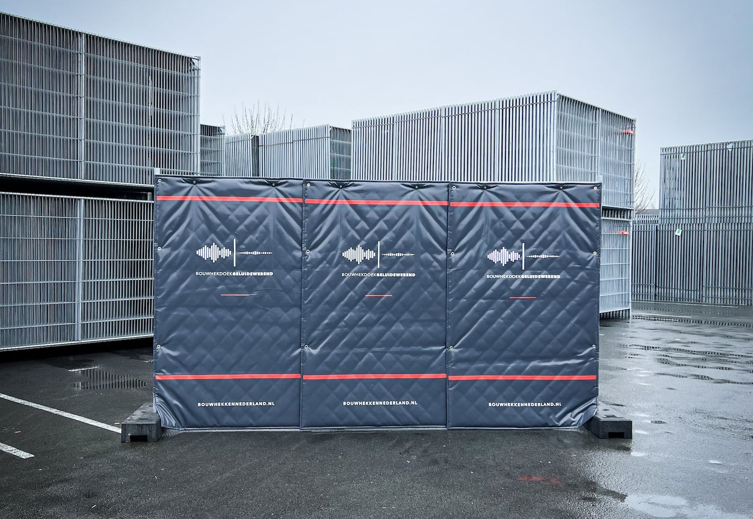 Geluidswerend bouwhekdoek