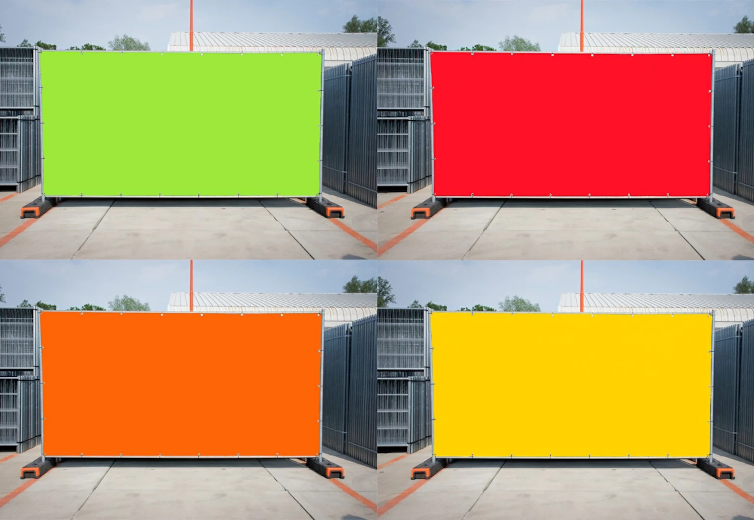 Verschillende soorten bouwhekbanners